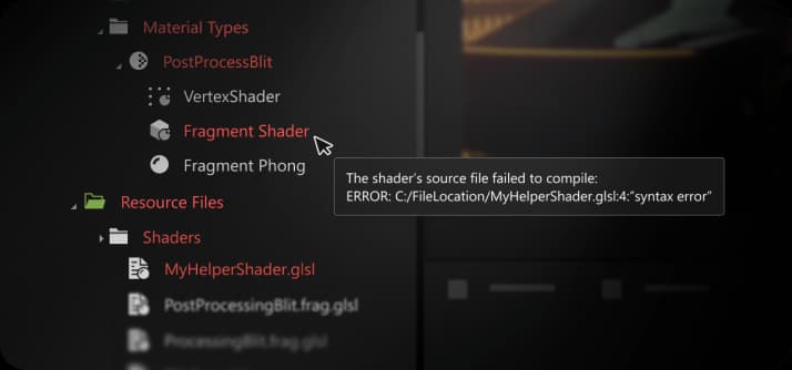 Detailed shader errors